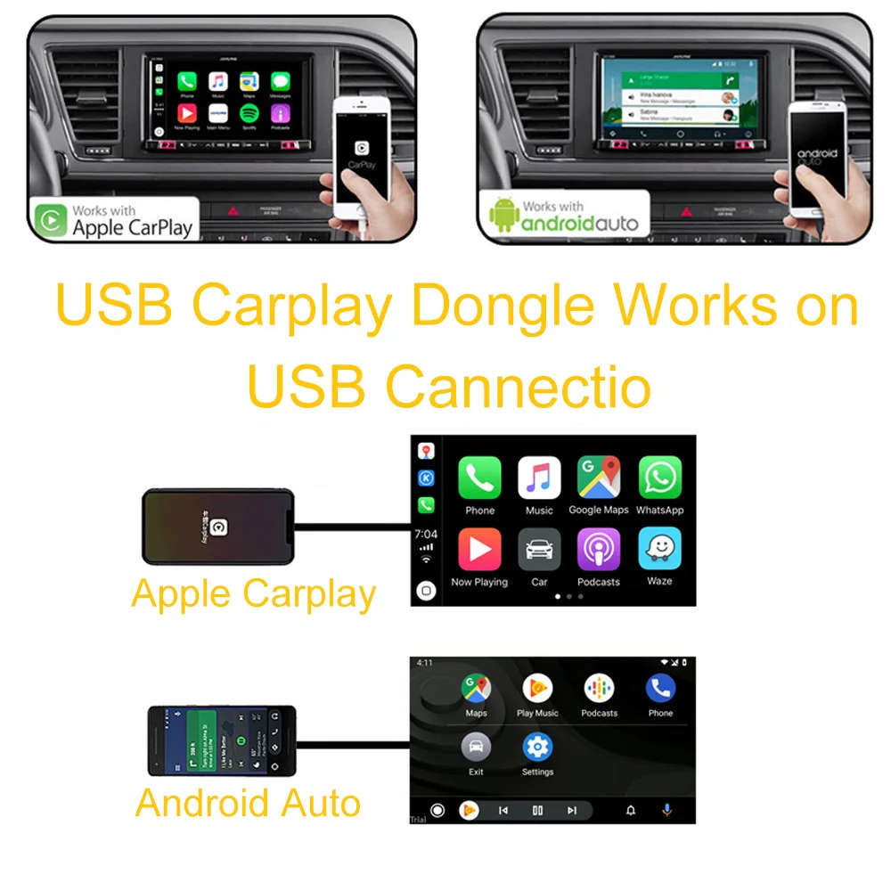 CarPlay Dongle for Android Car Navigation Radio Player IOS Apple Phone Auto USB Smart Link