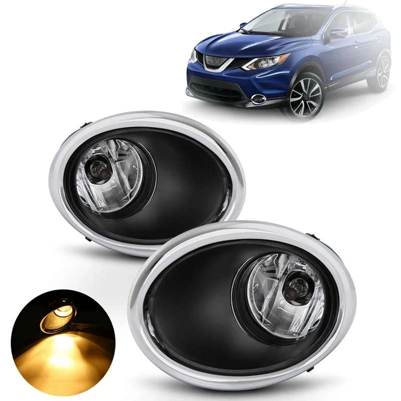 For Nissan QASHQAI J11 ROGUE 2014-2017 Bright Light Lamp Covers Driving Lamps Lens H8 Bulb Kit