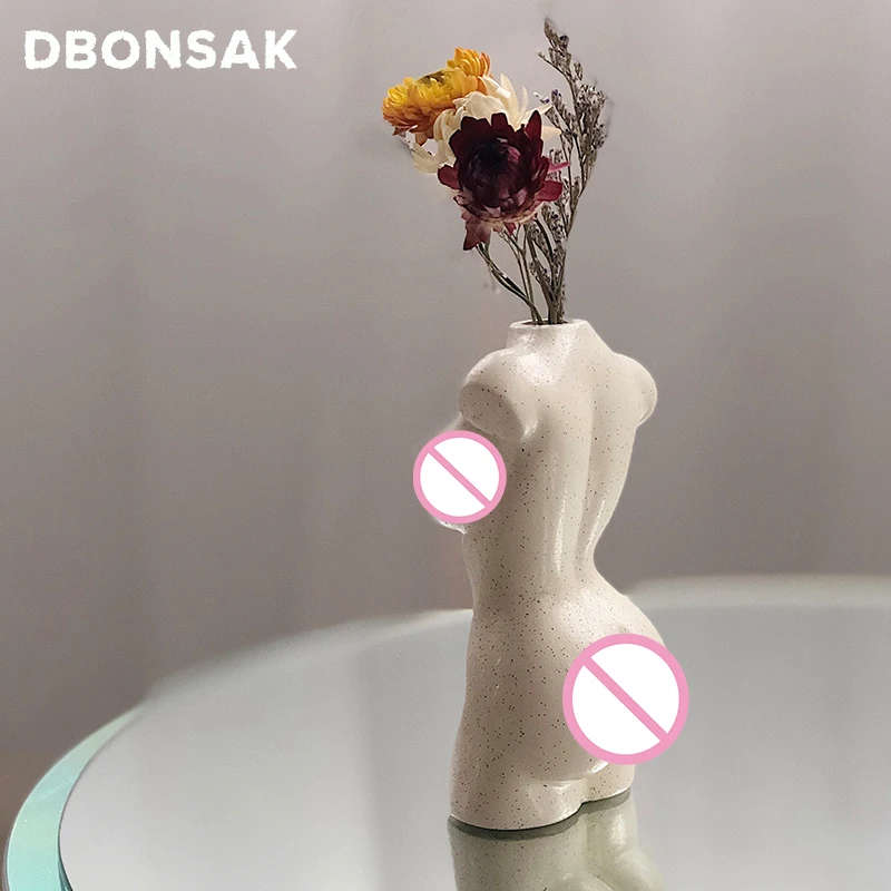 Body Art Design Flower Vase Nude Female Sculpture Flower Vase Creative Hobby Vase Planting