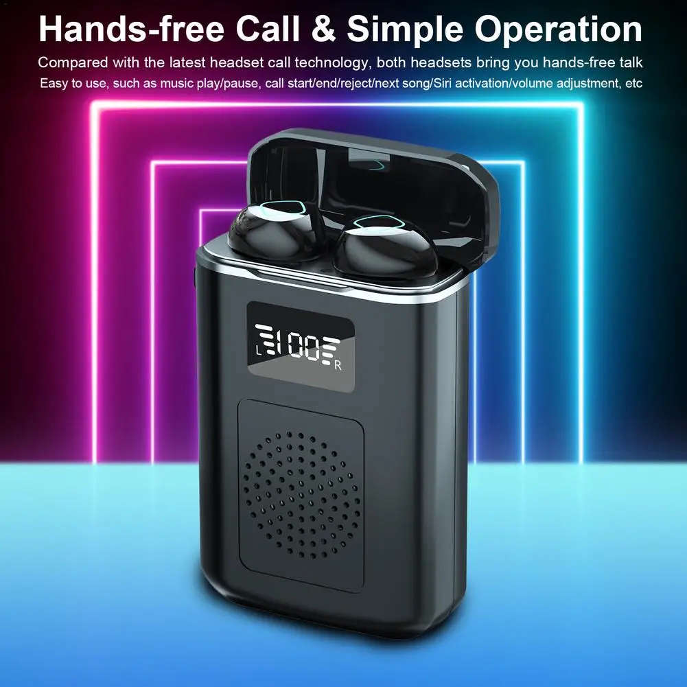 Wireless Headphones And Speaker Stereo Bluetooth Earphone Touch Headset Sport Earbuds With Flashligh