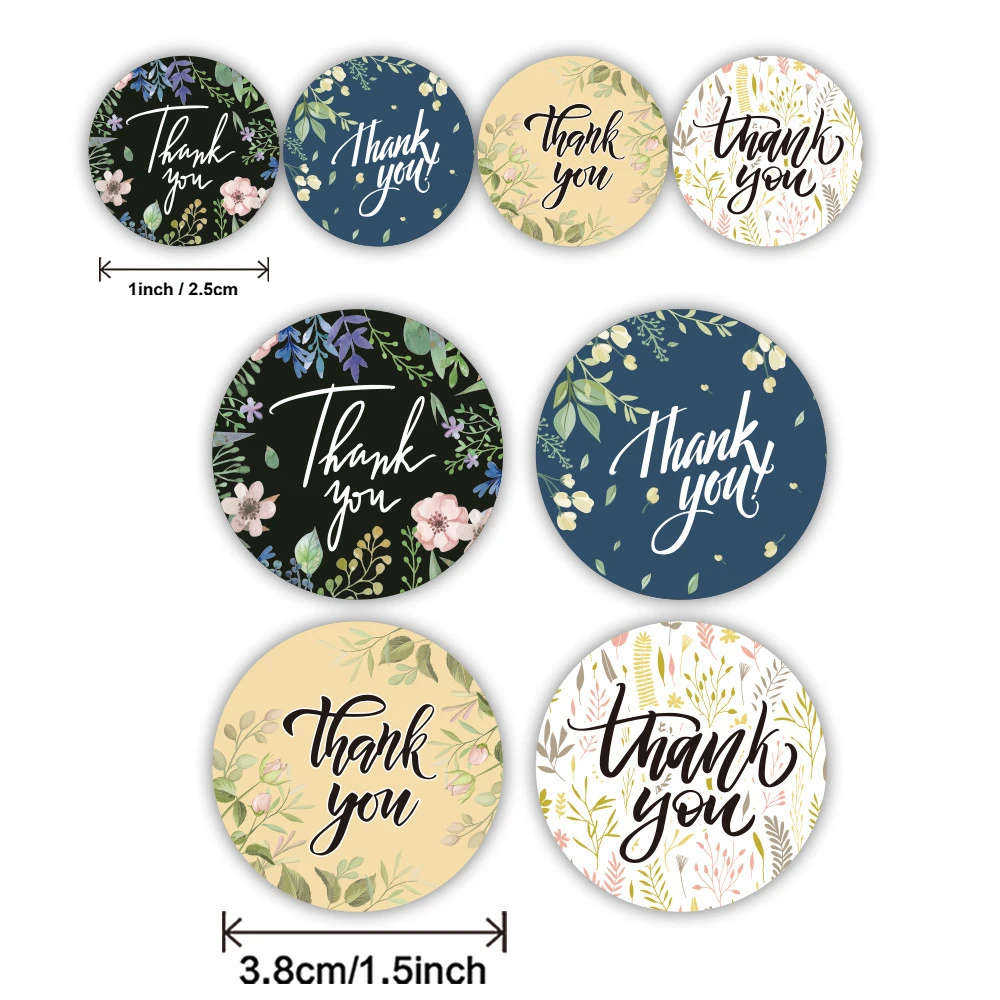 100pcs/roll Thank You Stickers for Seal Labels 3.8cm /1.5 Inch Gift Packaging Stickers