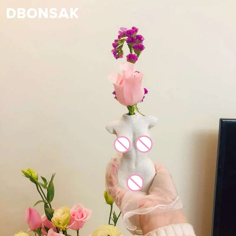 Body Art Design Flower Vase Nude Female Sculpture Flower Vase Creative Hobby Vase Planting