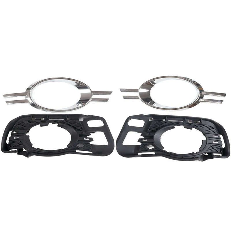 Front Bumper Fog Light Grille with Chrome Trim for Benz W204 C250 C300 C350