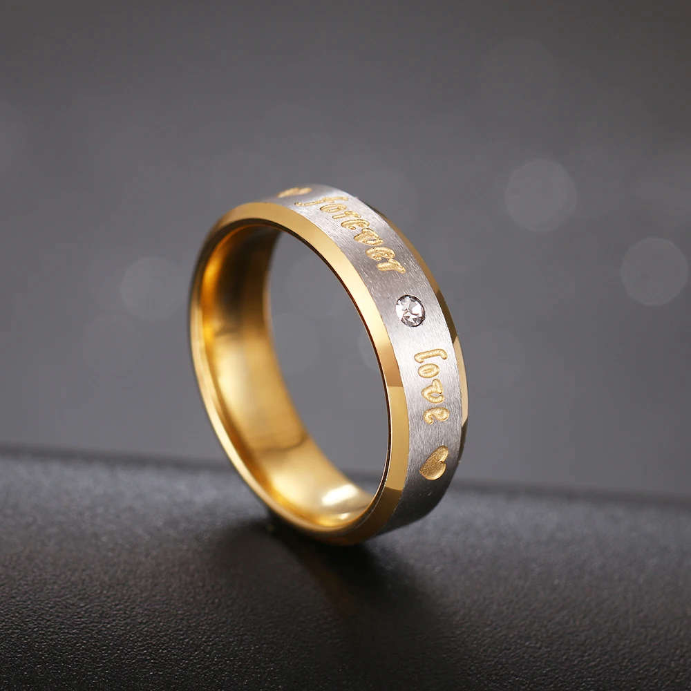 Retail Price R 850 Genuine Stainless Steel Wedding Engagement Ring Gold Color Size 9