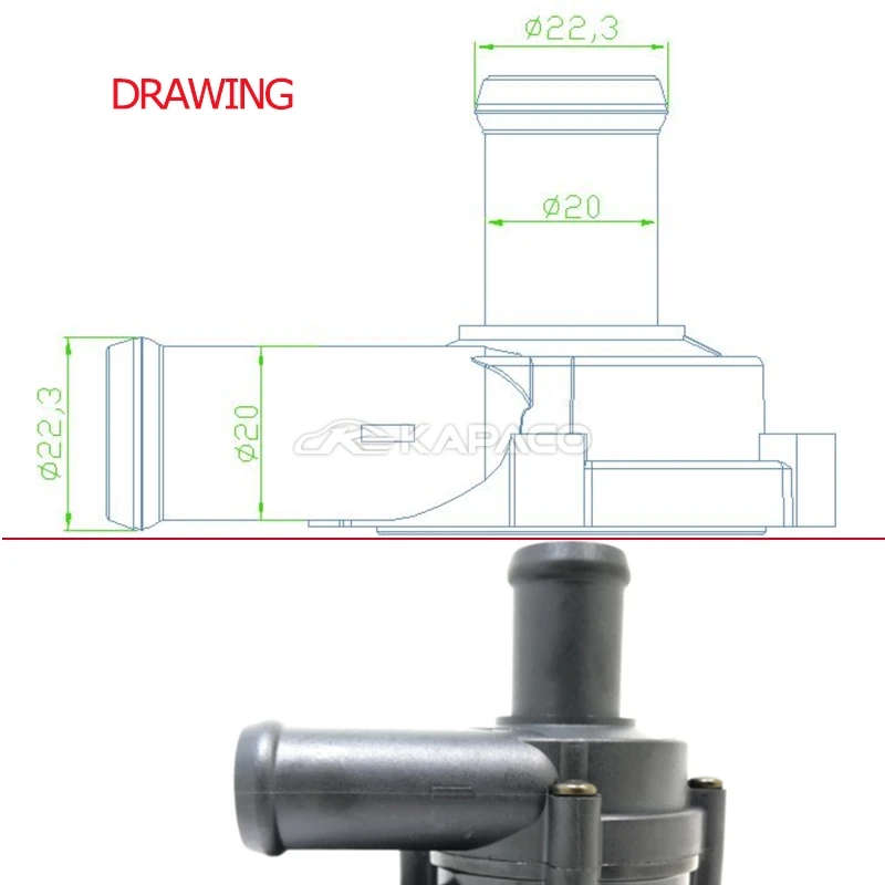 Car Circulating Cooling Water Pump Coolant Additional Auxiliary 12V For Jetta Golf GTI Passat B6 CC