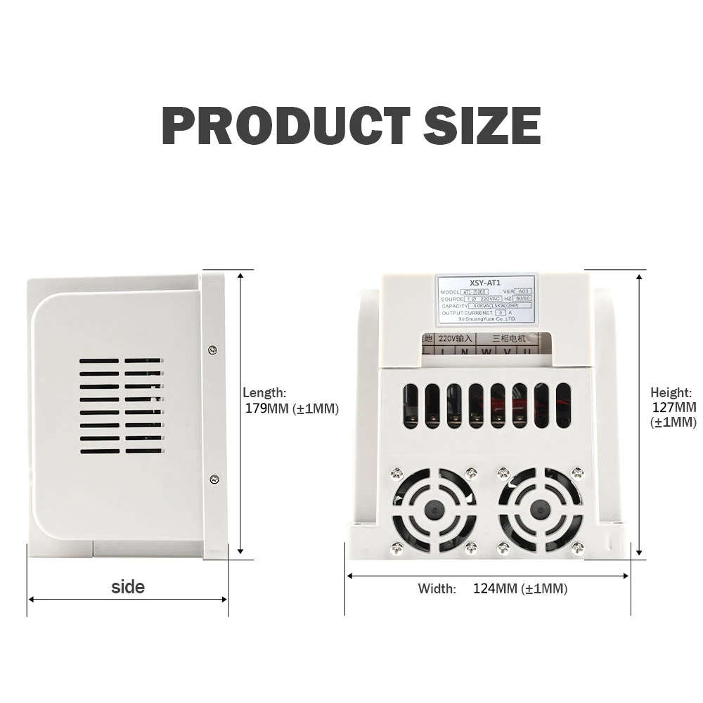 1.5KW 220V Single-phase Input Three-phase Output Inverter AT1-1500X