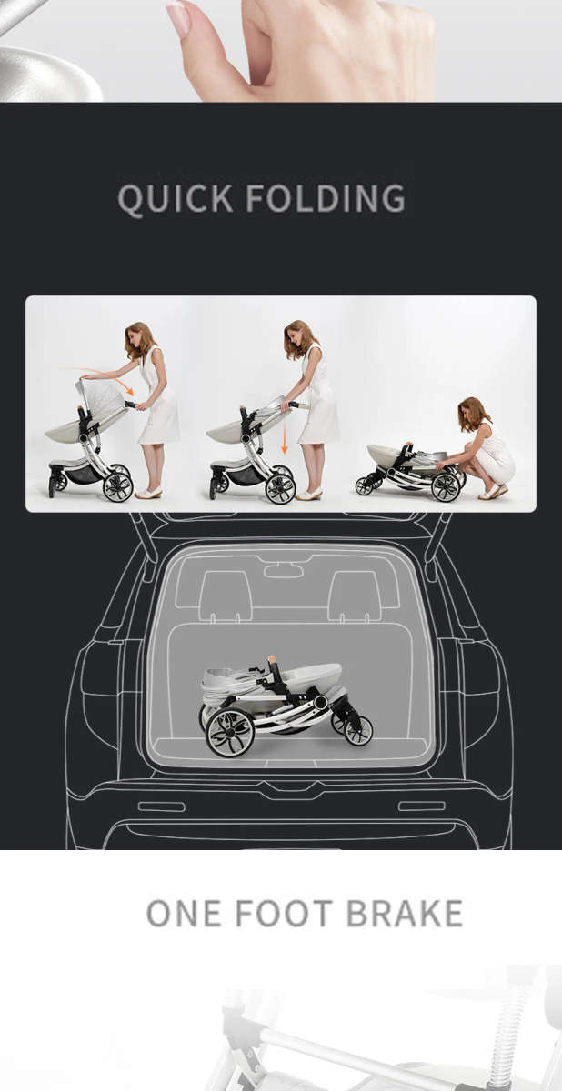 Baby Stroller High Landscape Carriage 2020 New 2 In 1 Infant Travel Pram Baby Carriage Portable Cart