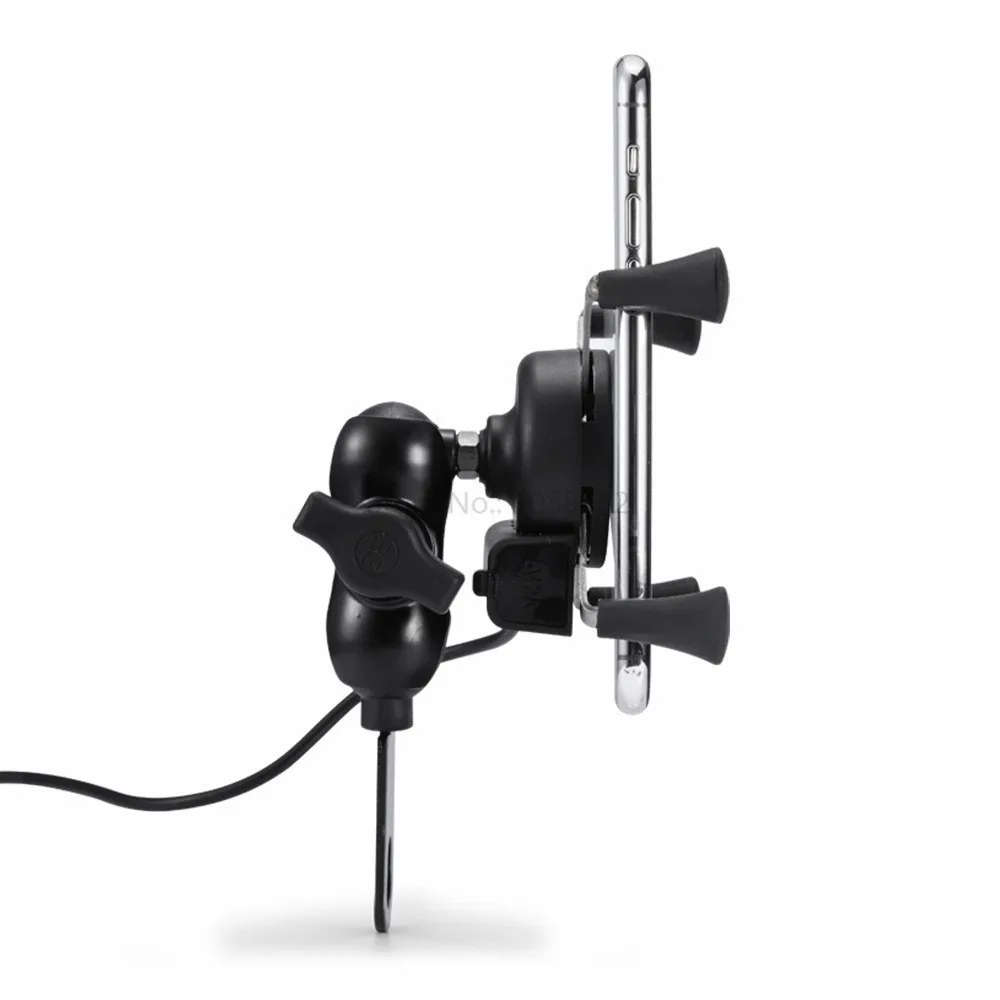 Jadkinsta Charging Function Outdoor Motorcycle Phone Holder Stand Mount Bracket for Gopro Cellphon