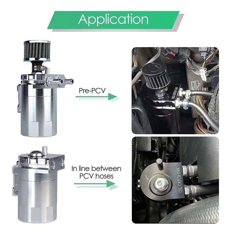 300Ml Car Aluminum Car Filter Oil Can Filter Oil Pot Two-Hole Oil Storage Tank Kit with Air Filter