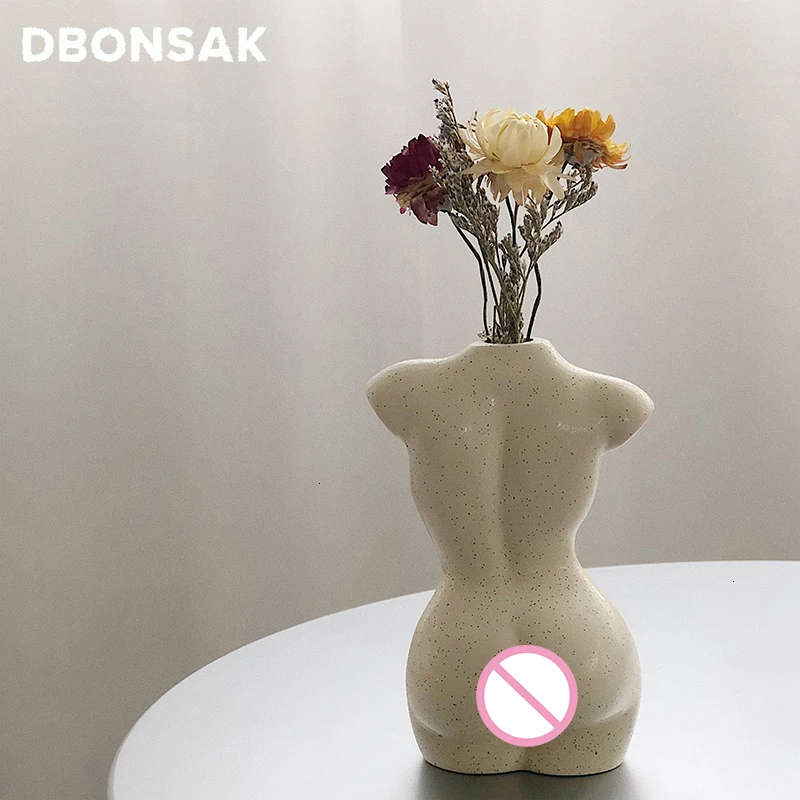 Body Art Design Flower Vase Nude Female Sculpture Flower Vase Creative Hobby Vase Planting