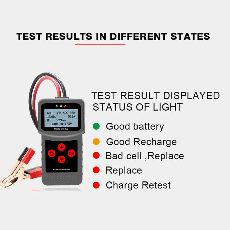 Micro-200Pro 12V 24V Car Battery Tester Diagnostic Tool Digital Alternator Tester