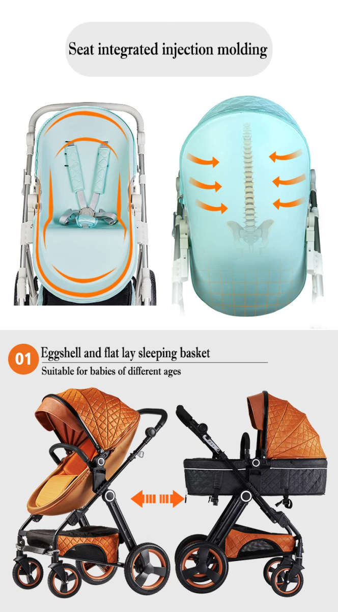 Egg Shell Baby Pram / Stroller 2 in 1 With The Separate Bassinet Voondo Brand