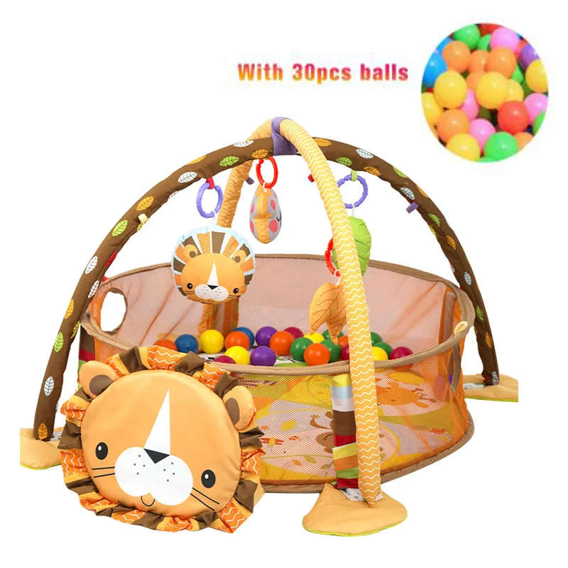 3 In 1 Baby Play Mat Round Lion Turtle Crawling B