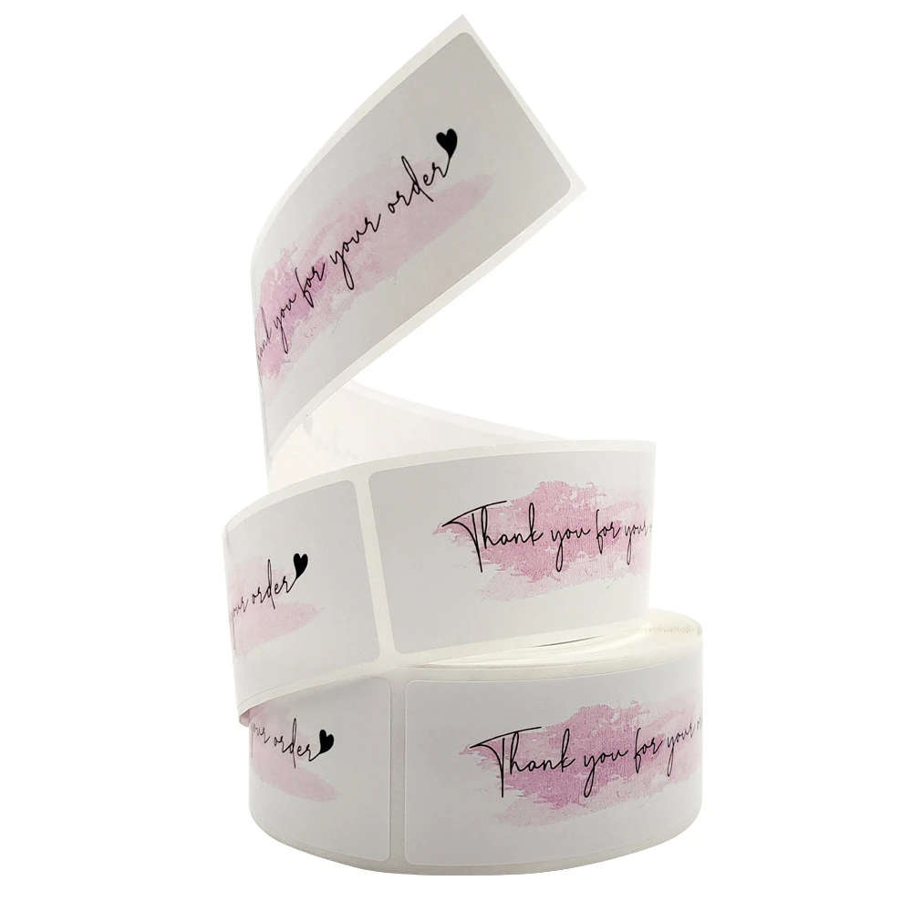 50Pcs 1x3 inch Kraft Paper " Thank You for your Order " Stickers Seal Labels Ref 11