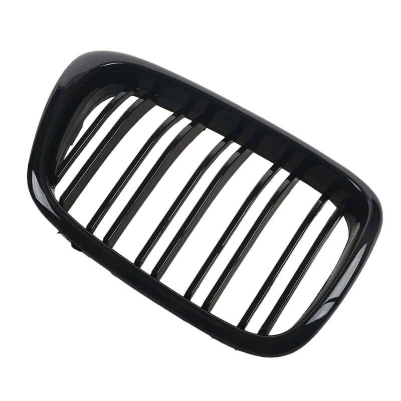 Glossy Black Front Hood Kidney Grille Grill ABS Dual Line Compatible for BMW E39 5-Series 525 528