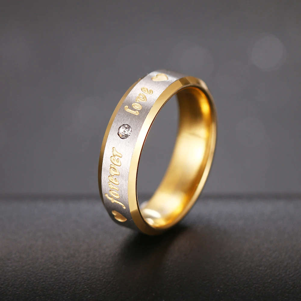 Retail Price R 850 Genuine Stainless Steel Wedding Engagement Ring Gold Color Size 9