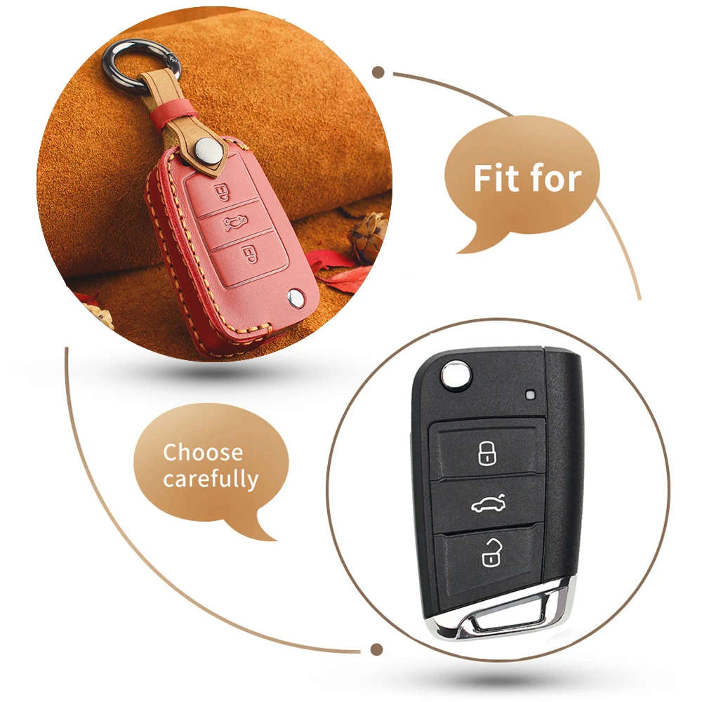 Key Case Cover Portect For Volkswagen VW Golf 7 GTI R MK7 Tiguan For Skoda Octavia A7 Karoq