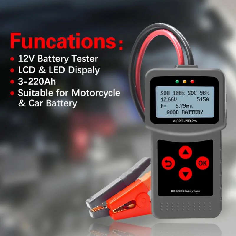 Micro-200Pro 12V 24V Car Battery Tester Diagnostic Tool Digital Alternator Tester