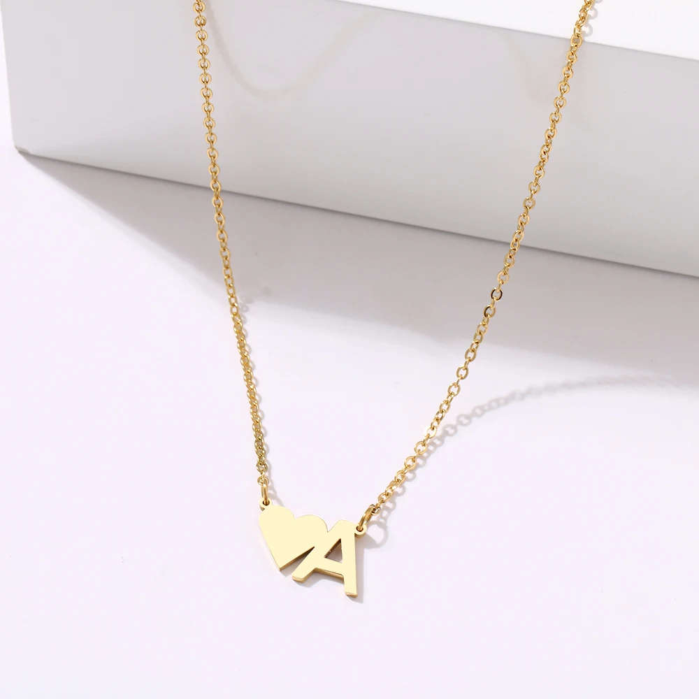 GENUINE Initial Letter ` A ` Name Choker Stainless Steel Necklace - DO NOT FADE
