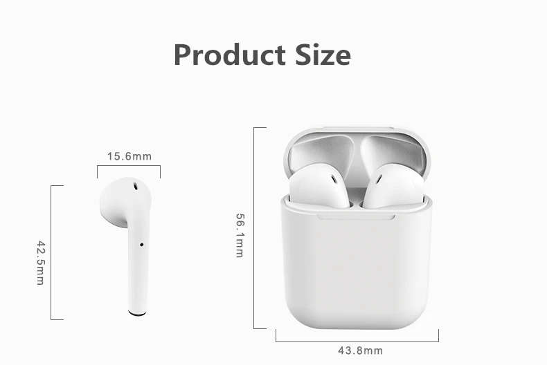 InPods 12 Wireless Headphons Wireless Bluetooth Earphones with mic Sport earbuds for All Smart Phone