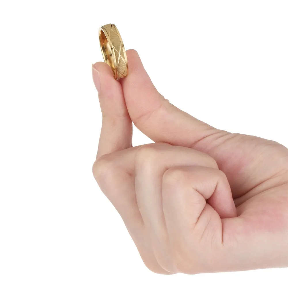 Retail Price R950 - Genuine 6mm Stainless Steel Rings for Men Gold Ring Size 9