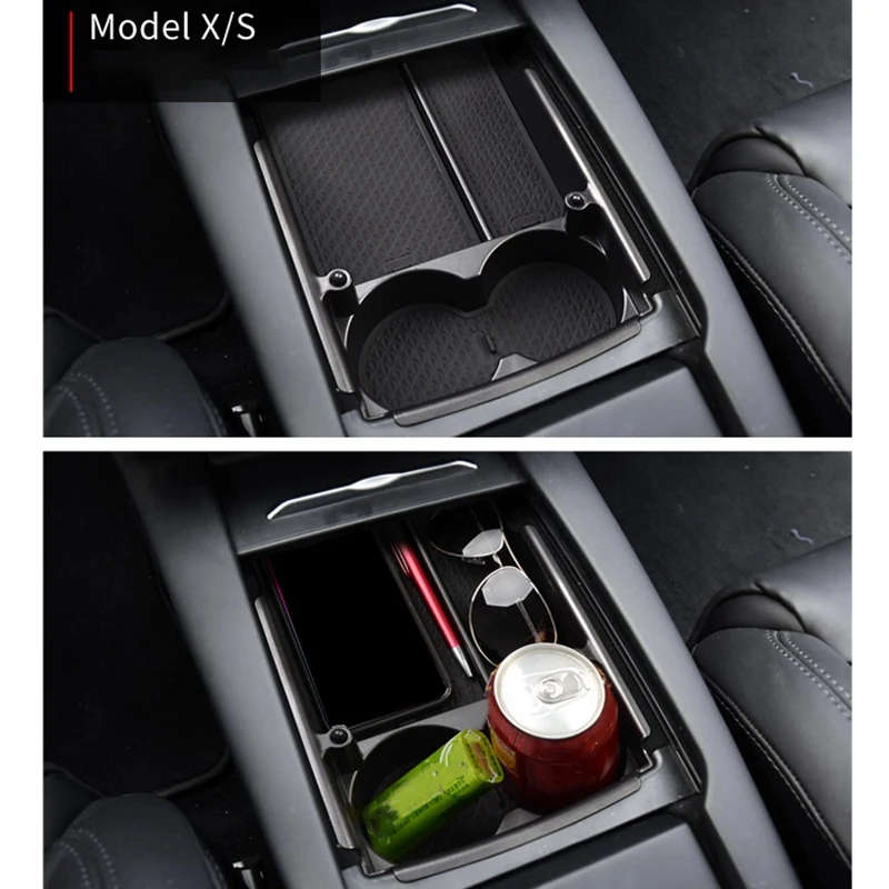 Car Interior Center Console Armrest Storage Box for Tesla Model S X 2016-2020