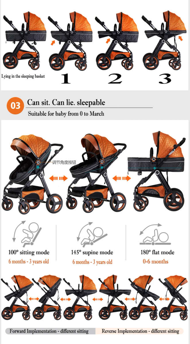 Egg Shell Baby Pram / Stroller 2 in 1 With The Separate Bassinet Voondo Brand