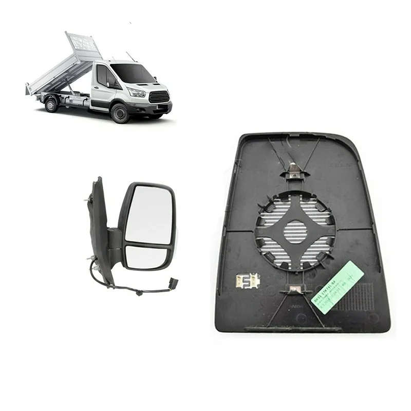 2Pcs for Ford Transit Mk8 2014 -2020 Left Right Heated Rear Mirror Glass + Back Plate