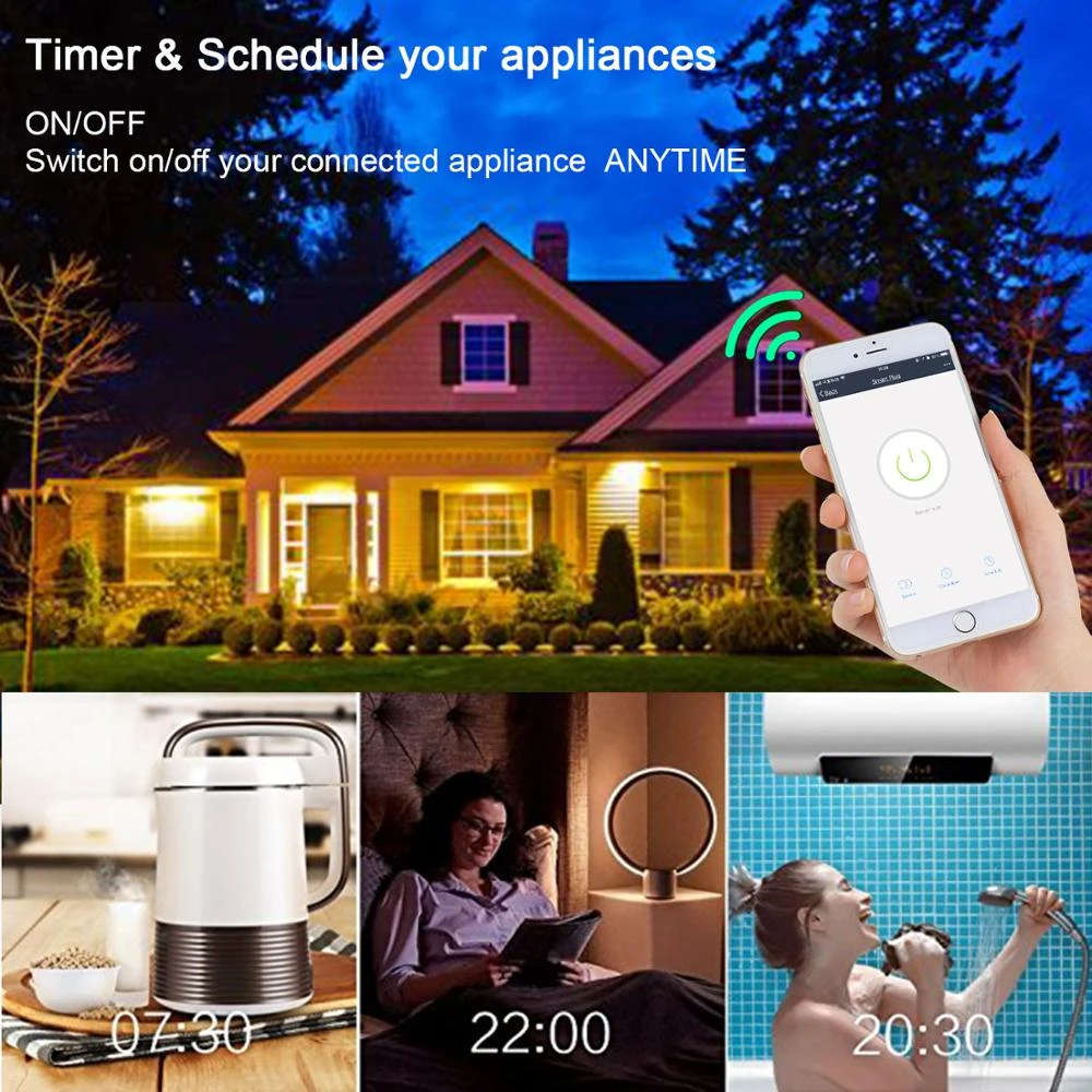 Smart WiFi Smart Geyser timer Energy Meter Works with Alexa Built in Watt meter 230V AC  63A