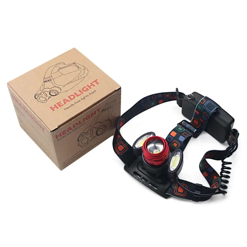 Zoomable headlight lamp with additional blue and red strobe