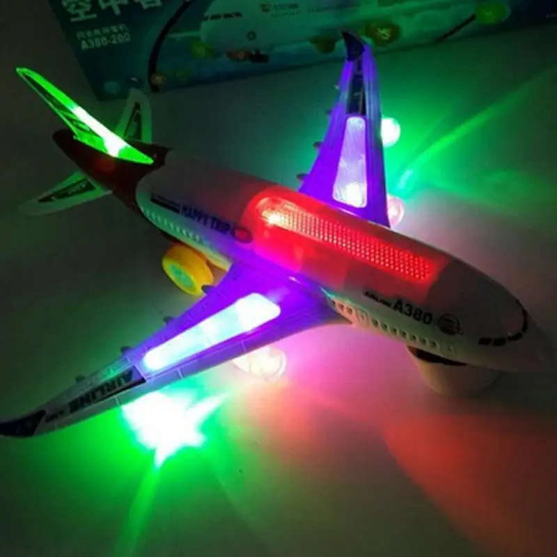 Hot new airplane toys airplane electric airplane model in motion blinking lights music sounds kids t