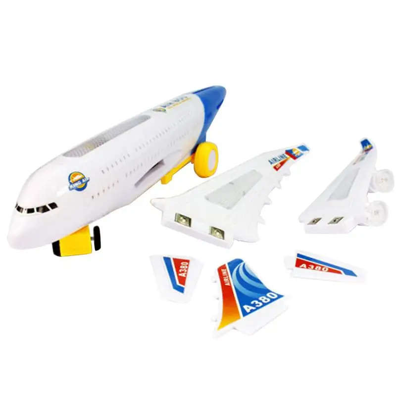 Hot new airplane toys airplane electric airplane model in motion blinking lights music sounds kids t