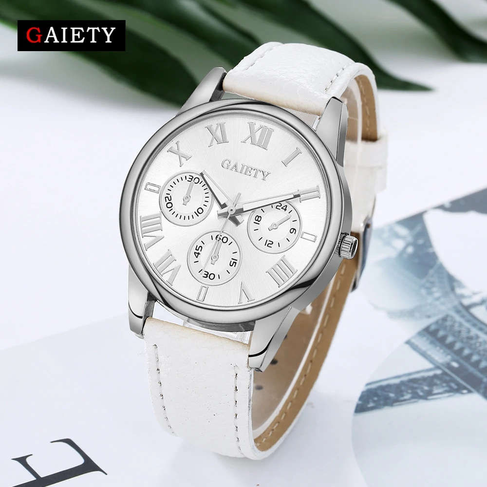 Women Leather Dress Watch.