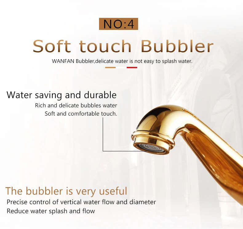 Basin Faucets Brass with Diamond Bathroom Faucet Gold Mixer Tap Single Handle Hot & Cold Washbasin