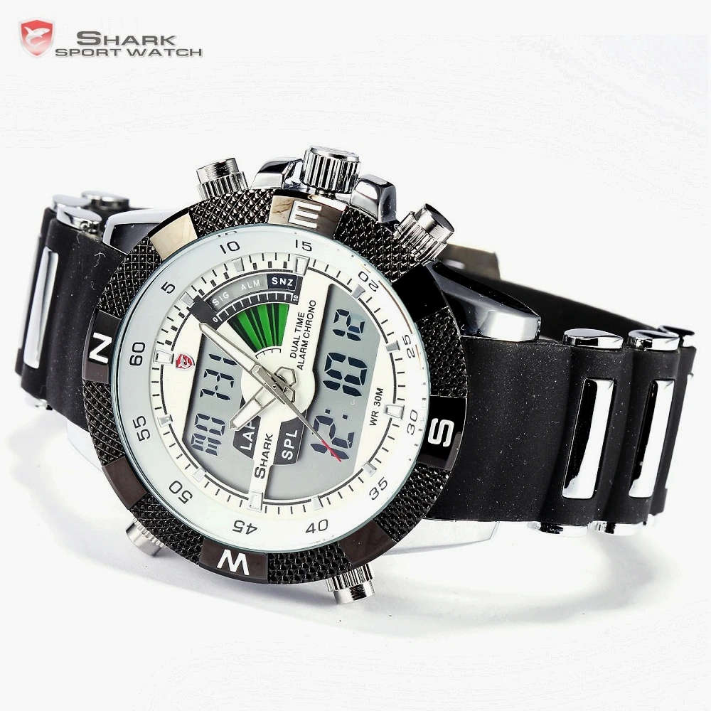 SHARK The Porbeagle shark Dual Analog/Digital Dual Movement 50MM Watch BRAND NEW