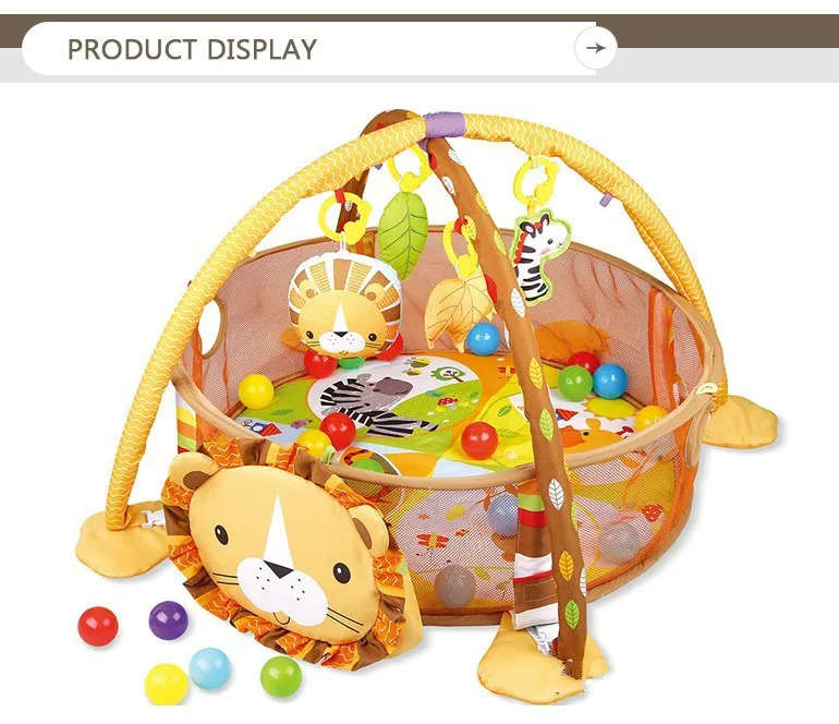 3 In 1 Baby Play Mat Round Lion Turtle Crawling B