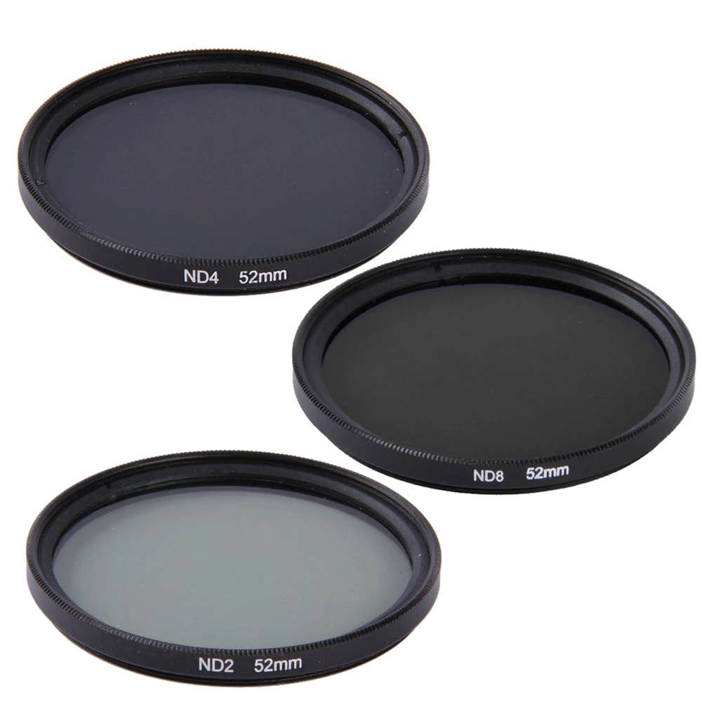 52mm ND2 ND4 ND8 Neutral Density Filter Lens Set+52mm lens hood For Canon EOS M2 M3 M5 M6 M10 M100 &