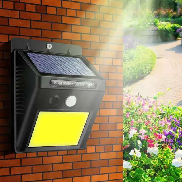 48 LED COB Solar Power PIR Motion Sensor Wall Light Outdoor Garden Waterproof Lamp