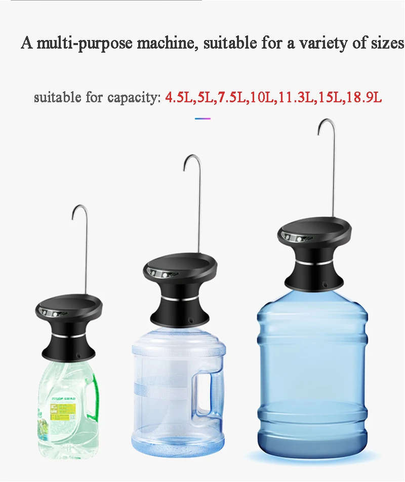 Bottled Water Pumping USB Rechargeable Water Dispenser Household Electric Pure Bucket Water Pressure