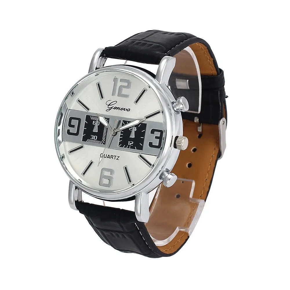 ***STUNNING*** Luxurious Men's Designer Style Quartz Wrist Watch With Faux Leather Strap