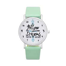 Hcandice Retro Design Leather Band Women Follow Dreams