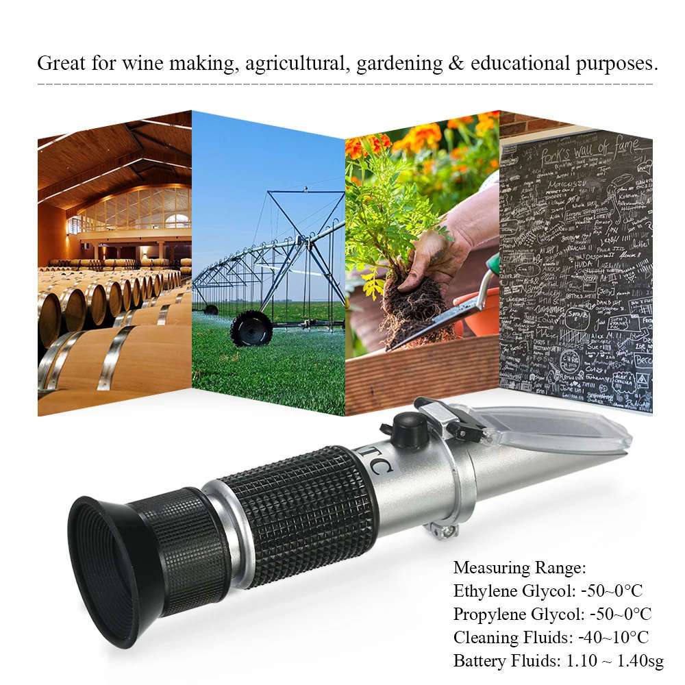 Portable Handheld Antifreeze Refractometer Freezing Point Meterfor Antifreeze tester