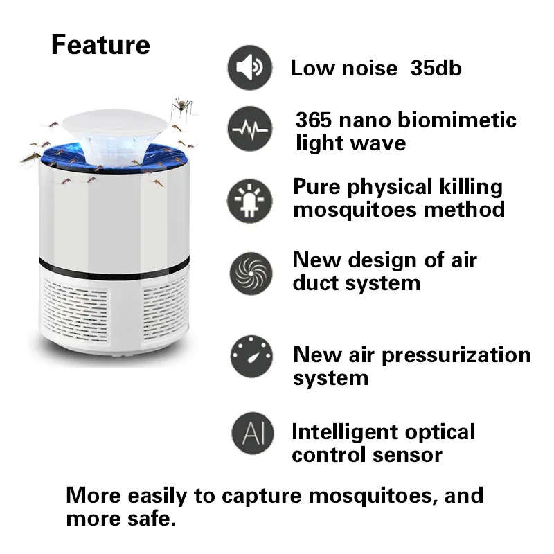 Stock from6//Mosquito Killer Lamp 365 Nanoscale Light Wave