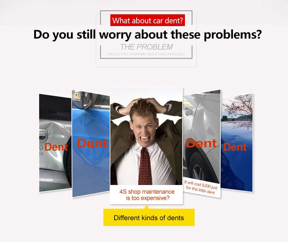 PDR Tools Kit Dent Removal Paintless Dent Repair With Led Worklight - PDR Case SMT-050 Electrical No