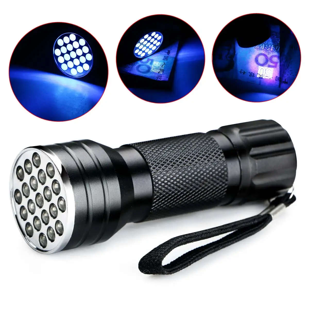 UV Ultraviolet 21 LED Torch UV Light