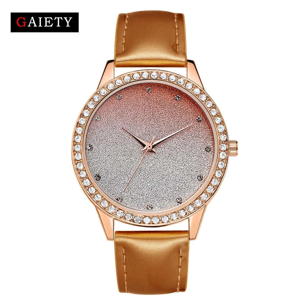 Gaiety Leather Gold Watch for Ladies.  -  Gold.