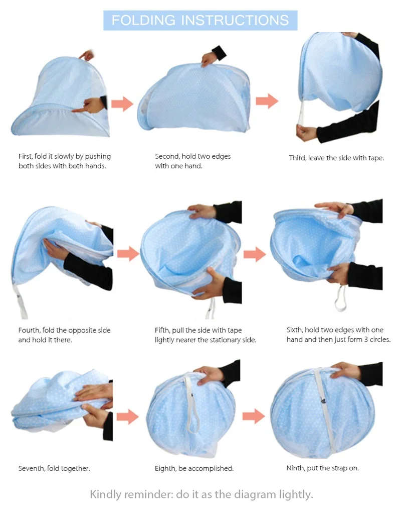 Portable Kids Comfortable Baby Travel Bed Sealed Repellent Mosquito Net Mattress Pillow