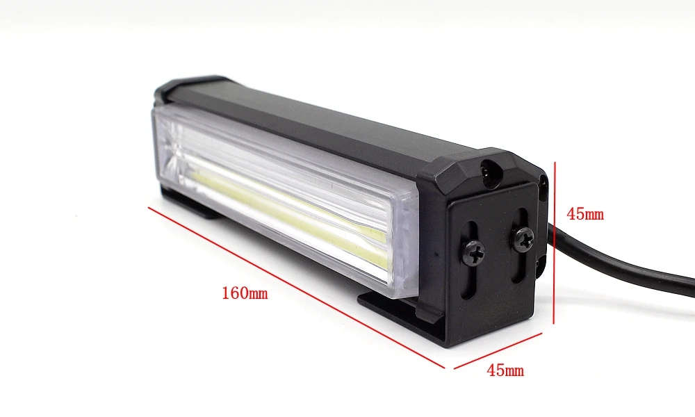 White COB LED Strobe Flash Warning Car Light Bar.