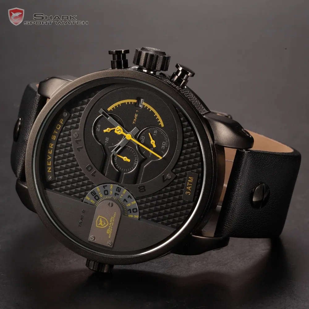 brand new!! SHARK "LITTLE GIANT" DUAL TIME CHRONOGRAPH WATCH W/ BOX, PAPERS, LOADED!!