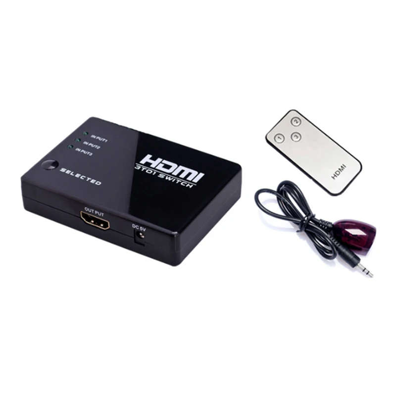 3 Port 1080P HDMI Switch Switcher Splitter with Remote For HDTV PS3 DVD